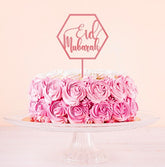 Eid Mubarak Taarttopper ruit roze